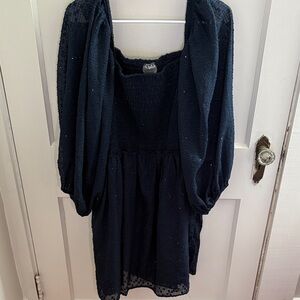 Elegant Black Long-Sleeve Dress